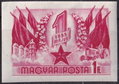 1955. Május 1 VI. vágott bélyeg