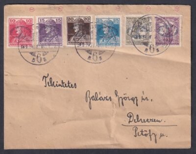 1919. november 30. Debrecen, helyi levél (Debrecen bélyegekkel)