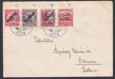 1919. november 30.  Debrecen, helyi levél (Debrecen bélyegekkel)