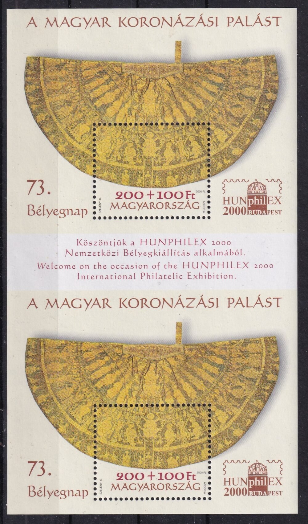 2000. Bélyegnap 73. Hunphilex dupla blokk