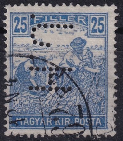 *H.J.* perfin bélyeg