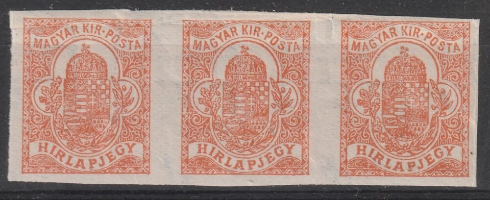 1909. Hírlapbélyeg hármas csík