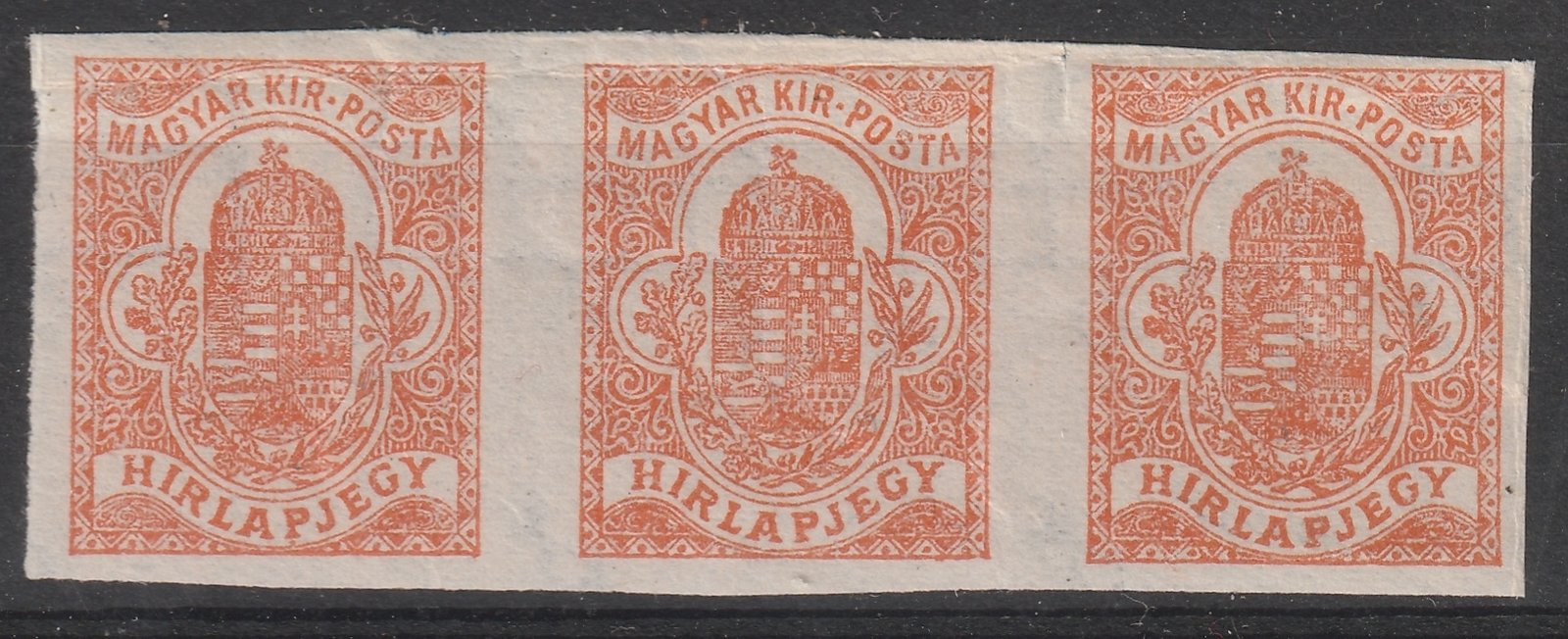 1909. Hírlapbélyeg hármas csík