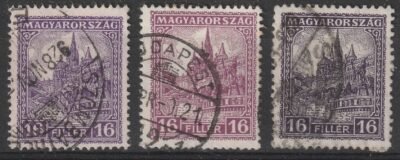 1926. Pengő-fillér 16 f, alap szín és ritkább árnyalatai