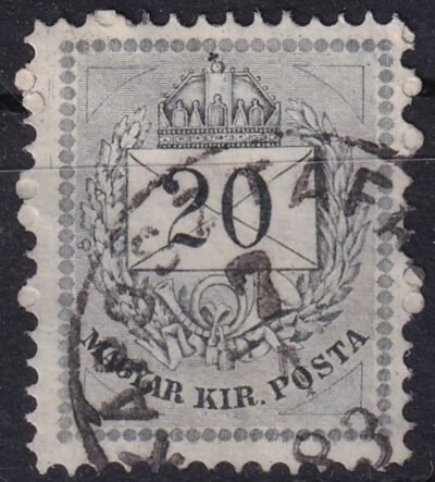 1874. 20 kr 13:13½-es fogazással