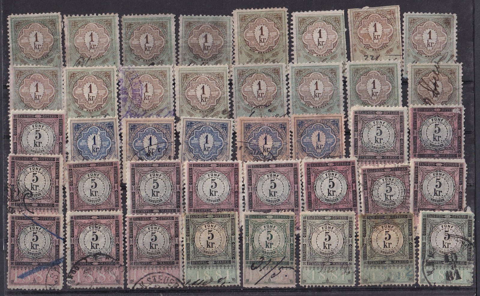 Ausztria vegyes Illeték bélyegek