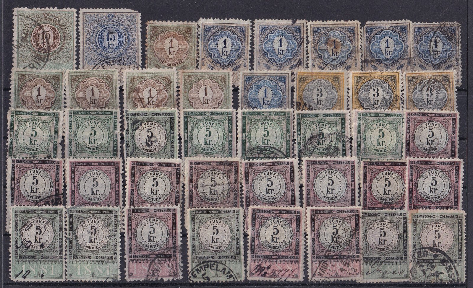 Ausztria vegyes Illeték bélyegek