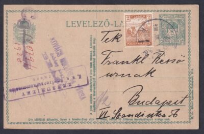 1918. BRASSÓ, Budapestre feladott cenzúrázott levelezőlap