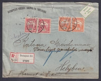 1906. Budapest, helyben feladott ajánlott levél, visszaküldve "Nem fogadta el" ragjeggyel