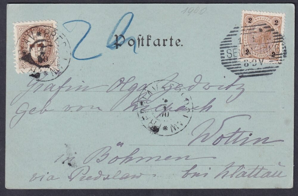 1900. Ausztria, Semmering cenzúrázott levelezőlap