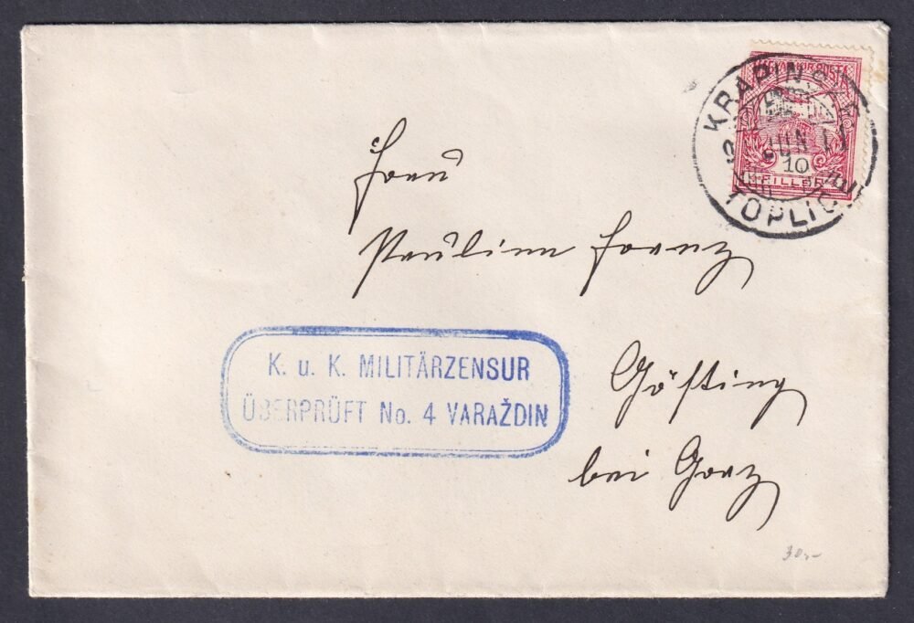 Krapinske Toplice cenzúrázott levél