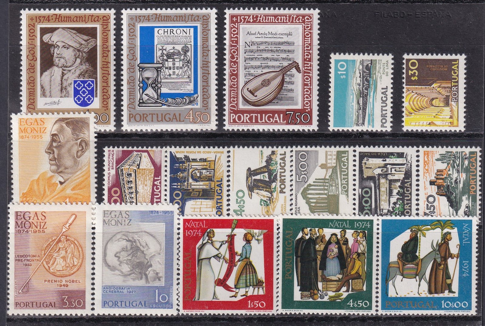 Portugália postatiszta bélyegek