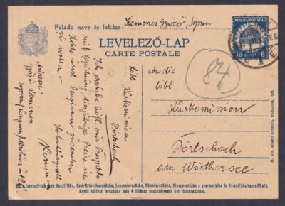 1933. Pörtschach am Wörthersee (Ausztria)-ba feladott levelezőlap