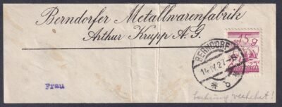 1927. Ausztria címszalag perfin bélyeggel