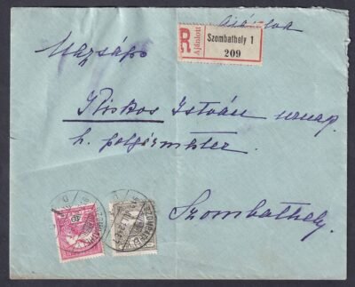 1919. Szombathely, helyi ajánlott levél