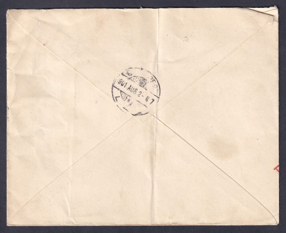 1901. Nagykanizsa, Budapestre feladott ajánlott levél - Image 2