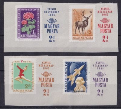 1965. Bélyegnap 38. vágott sor párokban
