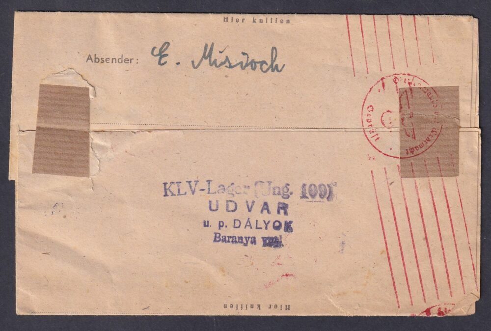 1943. Budapest, Hamburgba feladott cenzúrázott levél érdekes tartalommal, (teljes levél tartalommal) - Image 2
