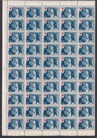 1944. Vöröskereszt III. fél ívsor (4x 50 db) - Image 4