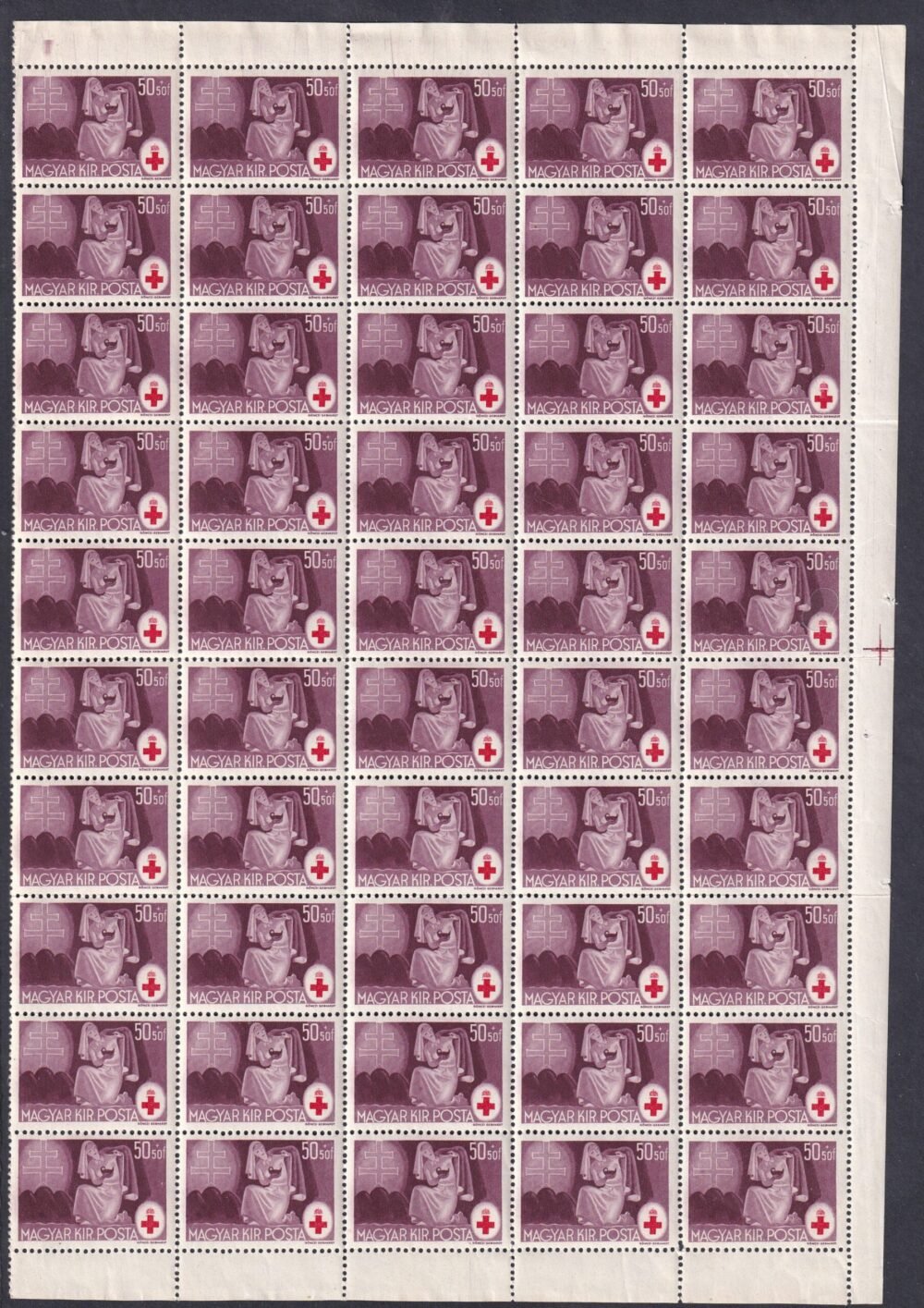 1944. Vöröskereszt III. fél ívsor (4x 50 db)
