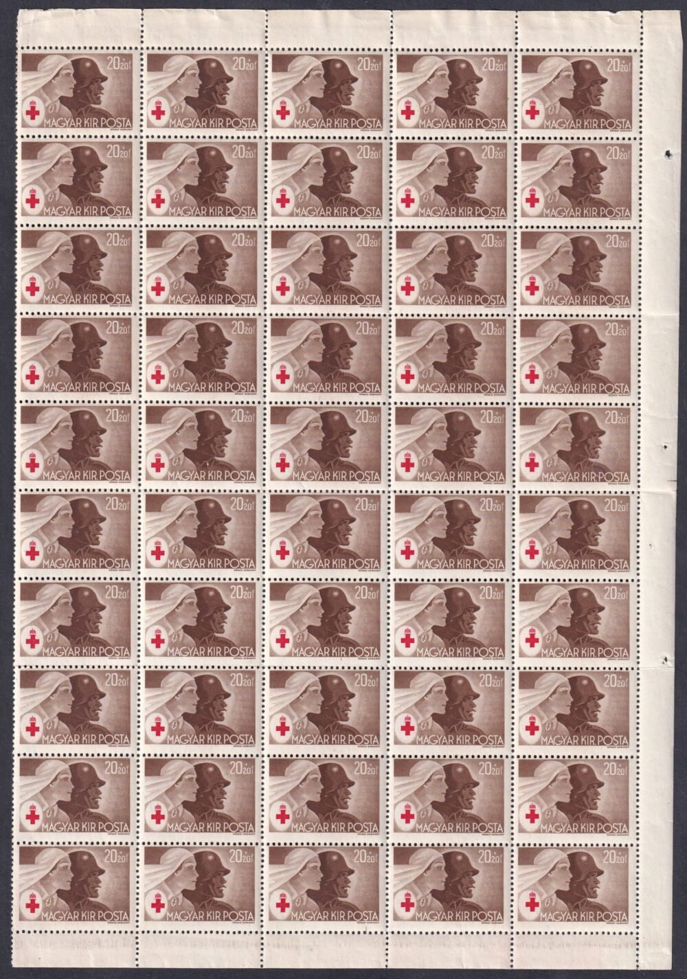 1944. Vöröskereszt III. fél ívsor (4x 50 db)