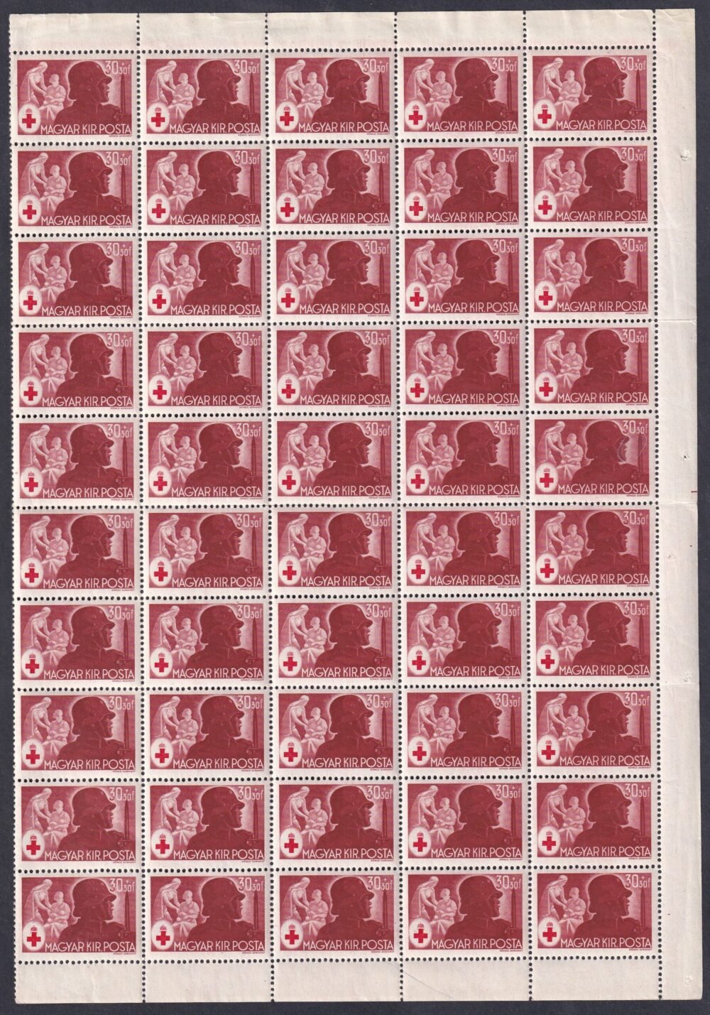 1944. Vöröskereszt III. fél ívsor (4x 50 db)