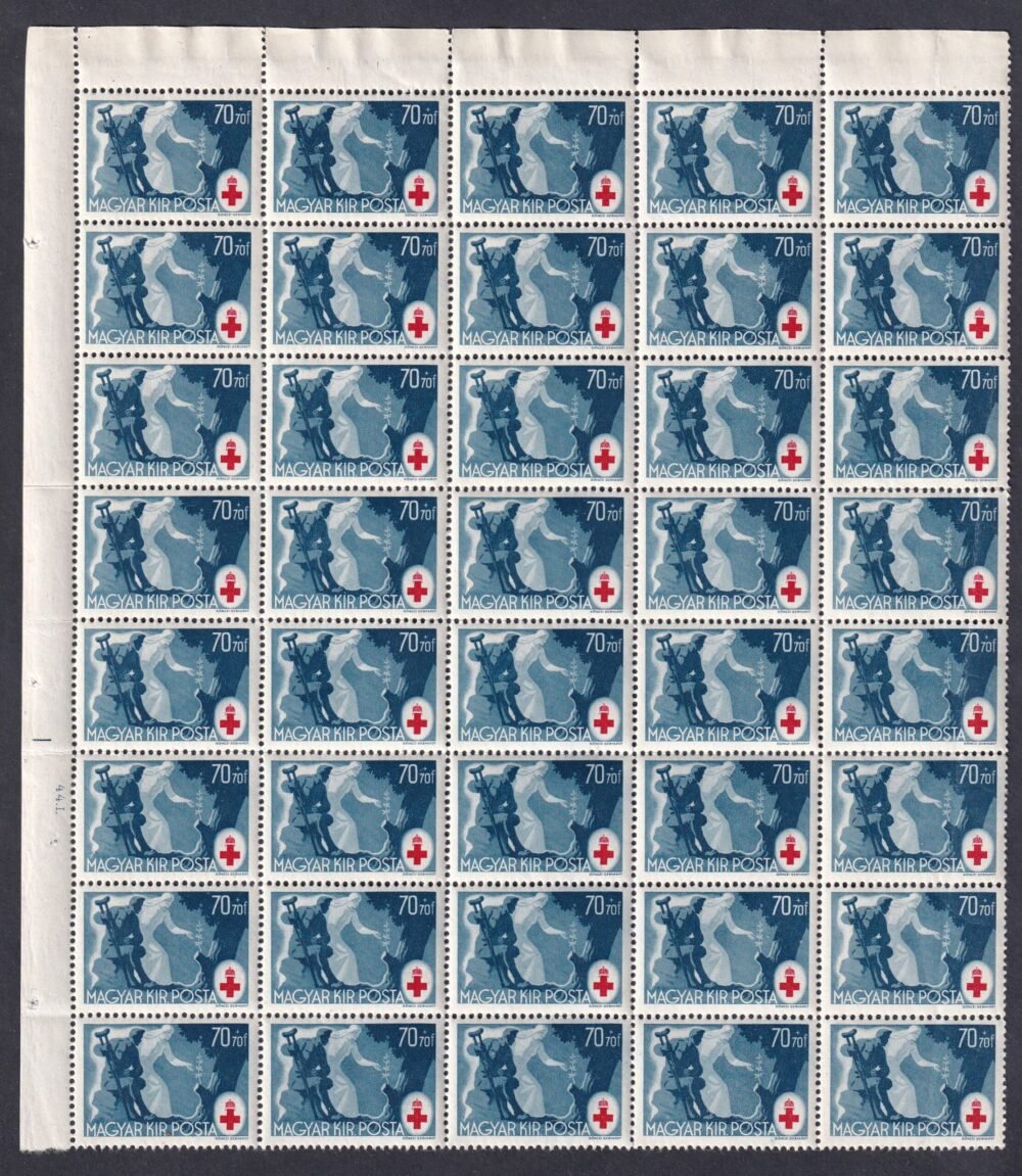 1944. Vöröskereszt III. 4x 40 db-os ív darab sor