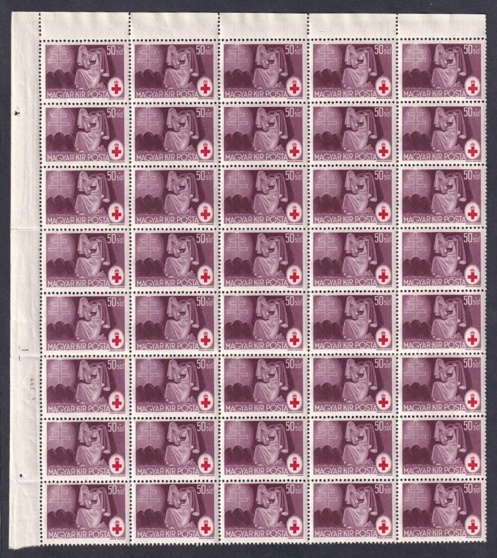 1944. Vöröskereszt III. 4x 40 db-os ív darab sor