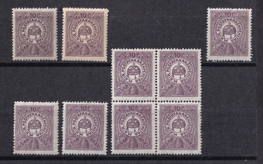 1916. Takarékpénztári bélyeg, 9 db