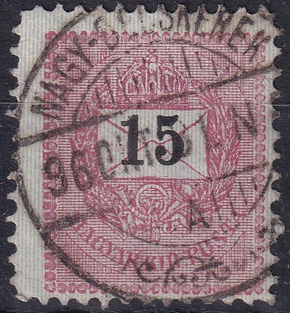 1889. 15kr /E/ "5" értékszám ferde