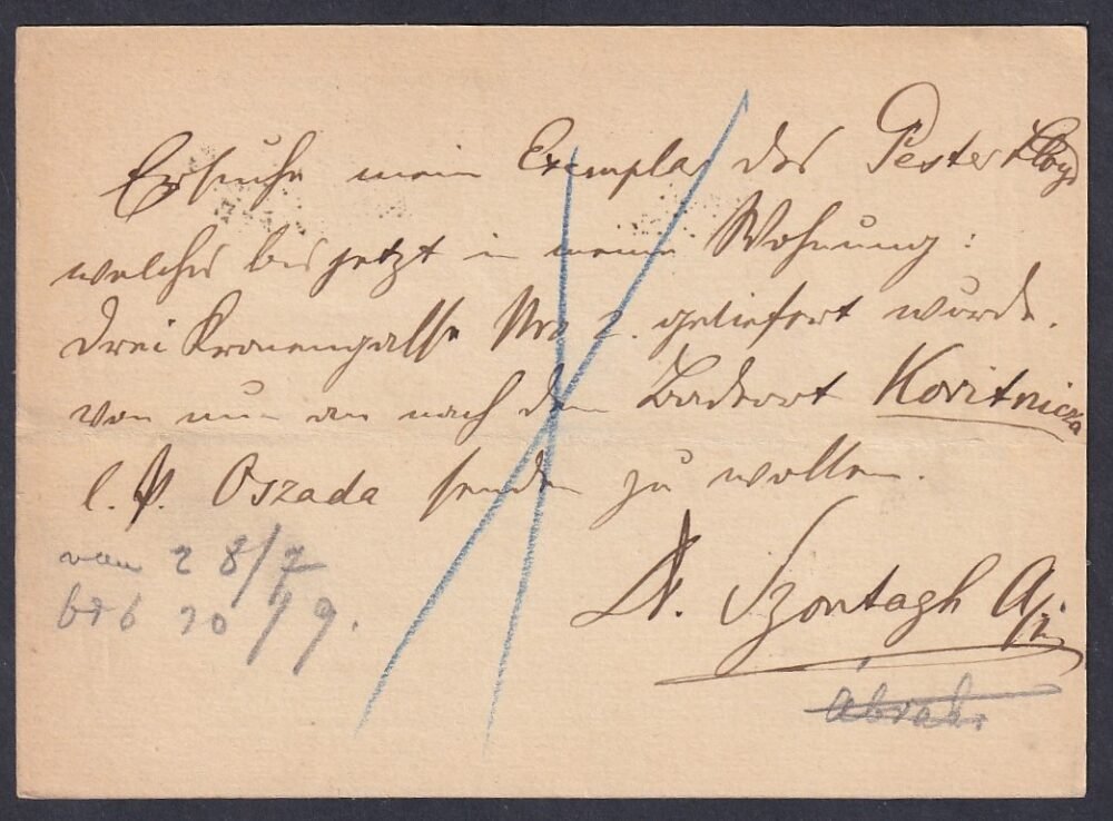 1871. Gödöllő, Pestre feladott Díjjegyes 2kr-os levelezőlap