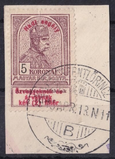 1914. Hadisegély I. 5 Korona kivágáson - Pestszentlőrincz