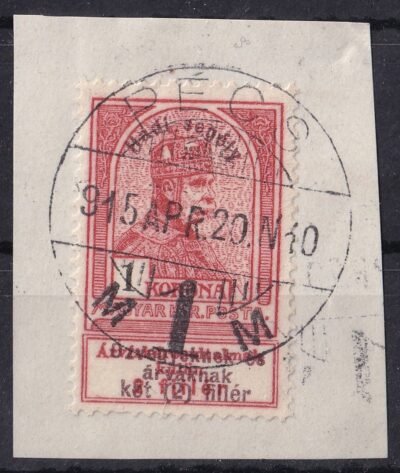 1914. Hadisegély I. 1 Korona kivágáson - Pécs