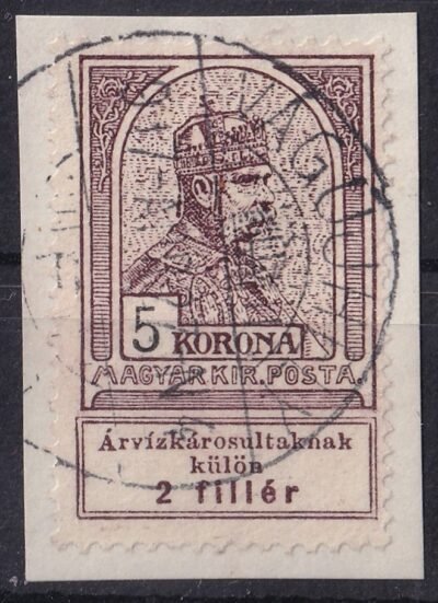 1913. Árvíz I. 5 Korona kivágáson - Vágulyhely