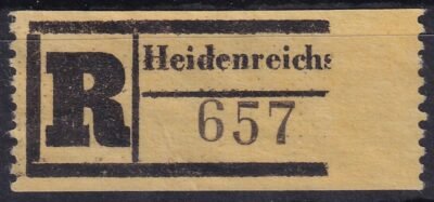 Heidenreichstein - Ausztria, hibásan nyomott ajánlási ragjegy