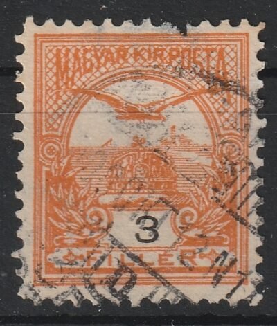 1900. Turul 3 fillér /B/ sorfogazással