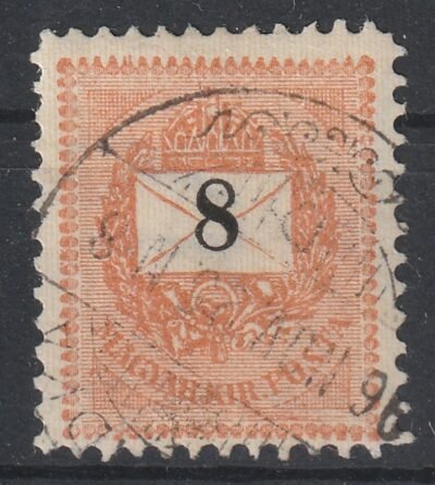 1889. Feketeszámú 8 kr /B/ sorfogazással