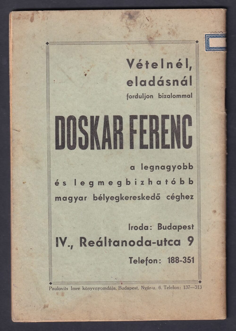 1940. Magyar alkalmi bélyegzések katalógusa - Image 3
