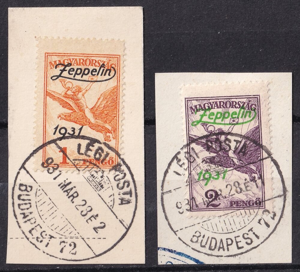 1933. Zeppelin sor kivágásokon - légiposta bélyegzéssel (30 000)
