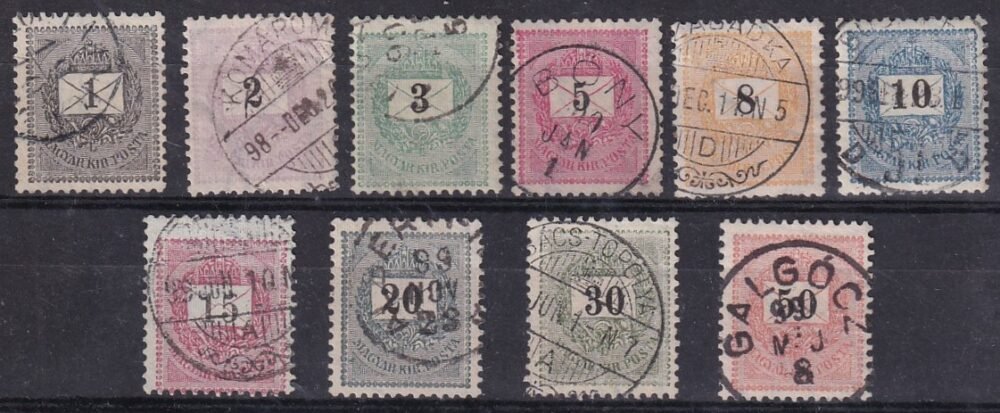 1898. használt Feketeszámú krajcáros sor