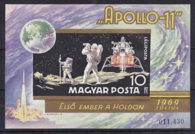 1971. Apollo-15 vágott blokk (BETAPADÁS NYOMOK)
