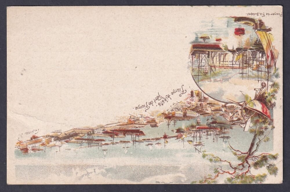 1896. Használatlan 5 kr millenniumi díjjegyes/ Fiume Kikötő