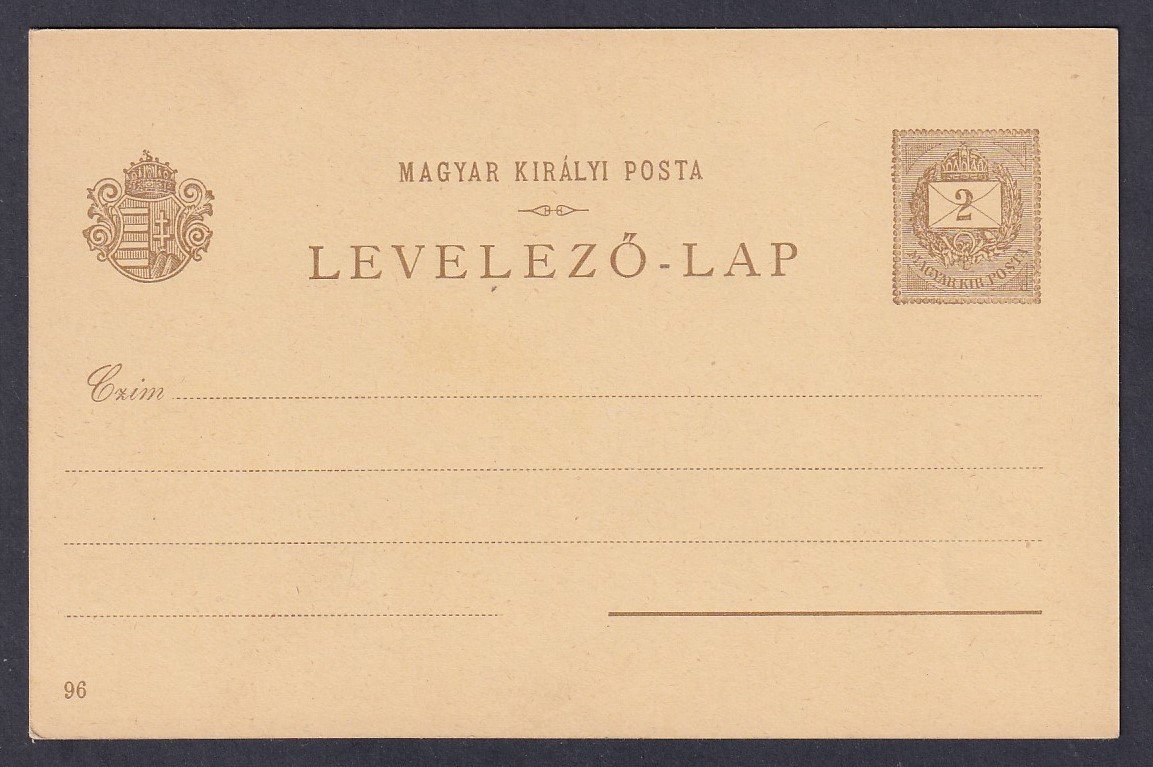 1896 Használatlan 2kr millenniumi díjjegyes / Huszár toborzó