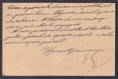 1904. GARČIN, Brod-ra feladott levelezőlap, BROD / SZÁVA M.-NA SAVI érkezési bélyegzéssel - Image 2