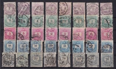 1881. 8 db Színesszámú sor érdekességekkel