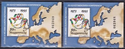 2 db sorszámkövető - 1993. 20 éves a Helsinki Európai Biztonsági és együttműködési konferencia XI. Blokk