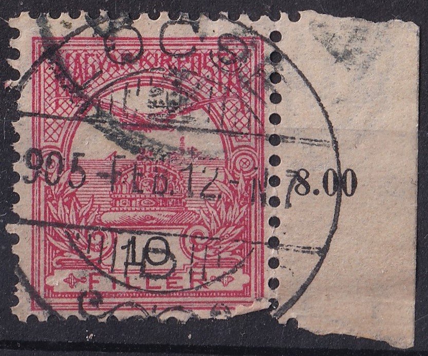 1904. 10f ívszéli darab, "A3" vízjel állással