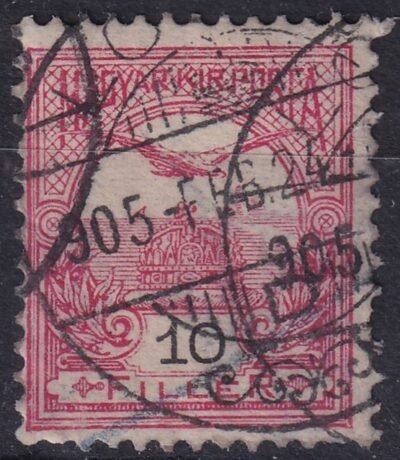 1904. Turul 10 f, fordított korona vízjel állással