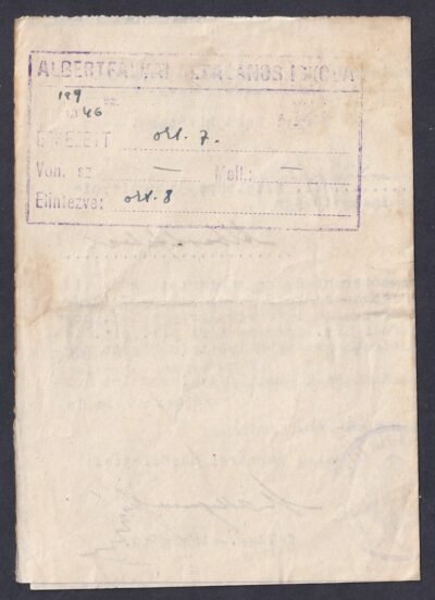 1946. Budafok, Albertfalvára feladott levél, boríték nélkül a levélpapíron címezve - Image 3