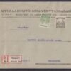 1919. céges boríték teljes tartalommal, Besztercebányára címezve ajánlott ragjeggyel, érvénytelenítés nélkül